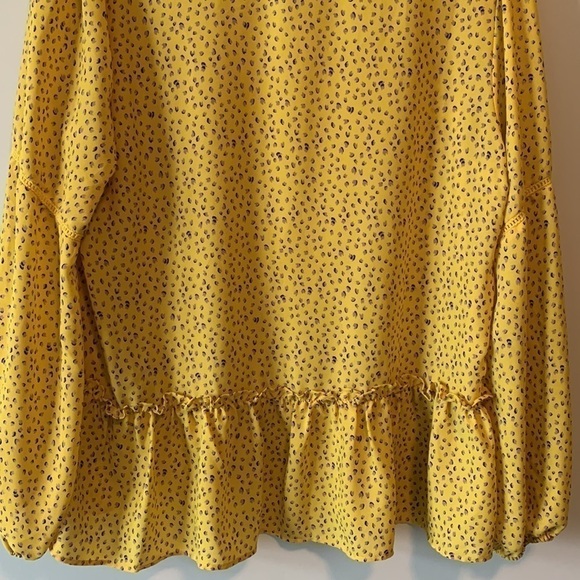 PLEIONE Boho Yellow & Lilac Long Sleeve Blouse Size Large - Picture 12 of 17